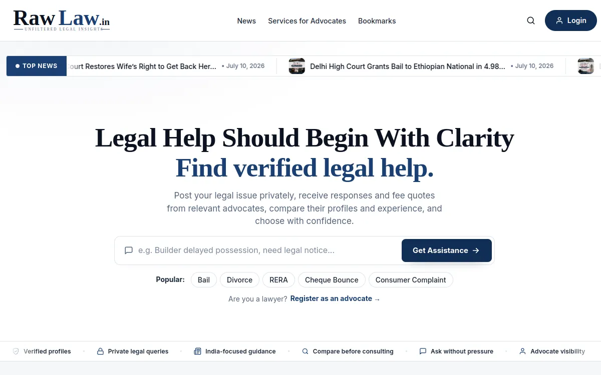 RawLaw legal news and legal-help homepage